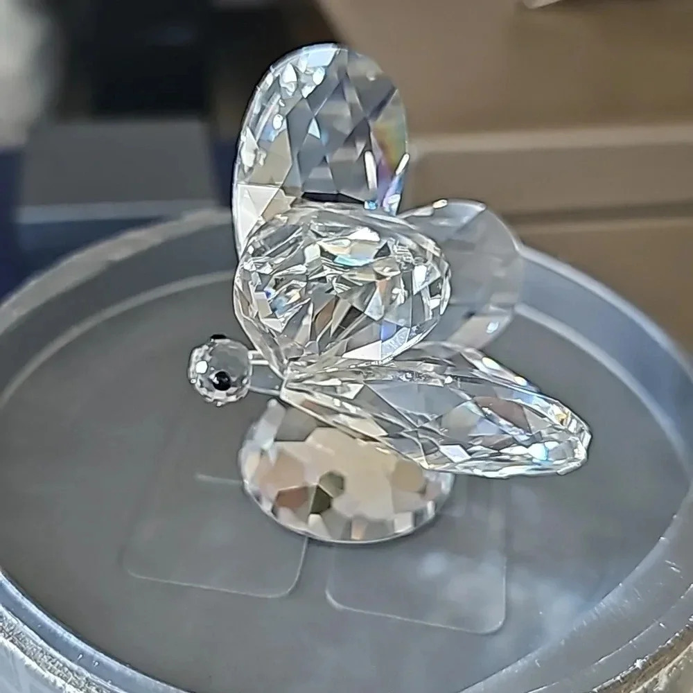 Vintage Swarovski Crystal Butterfly Figurine, Marked, Medium Size, 2" x 2"
